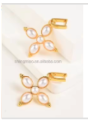 Pearl Cross Earrings