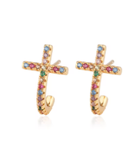 Colourful Cross Earrings